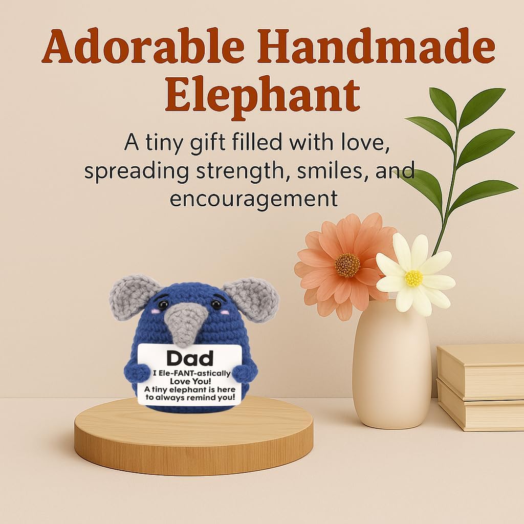 Handmade Crochet Elephant Emotional Support Gift for Couples Anniversary Birthday Valentine Gift for Him Her
