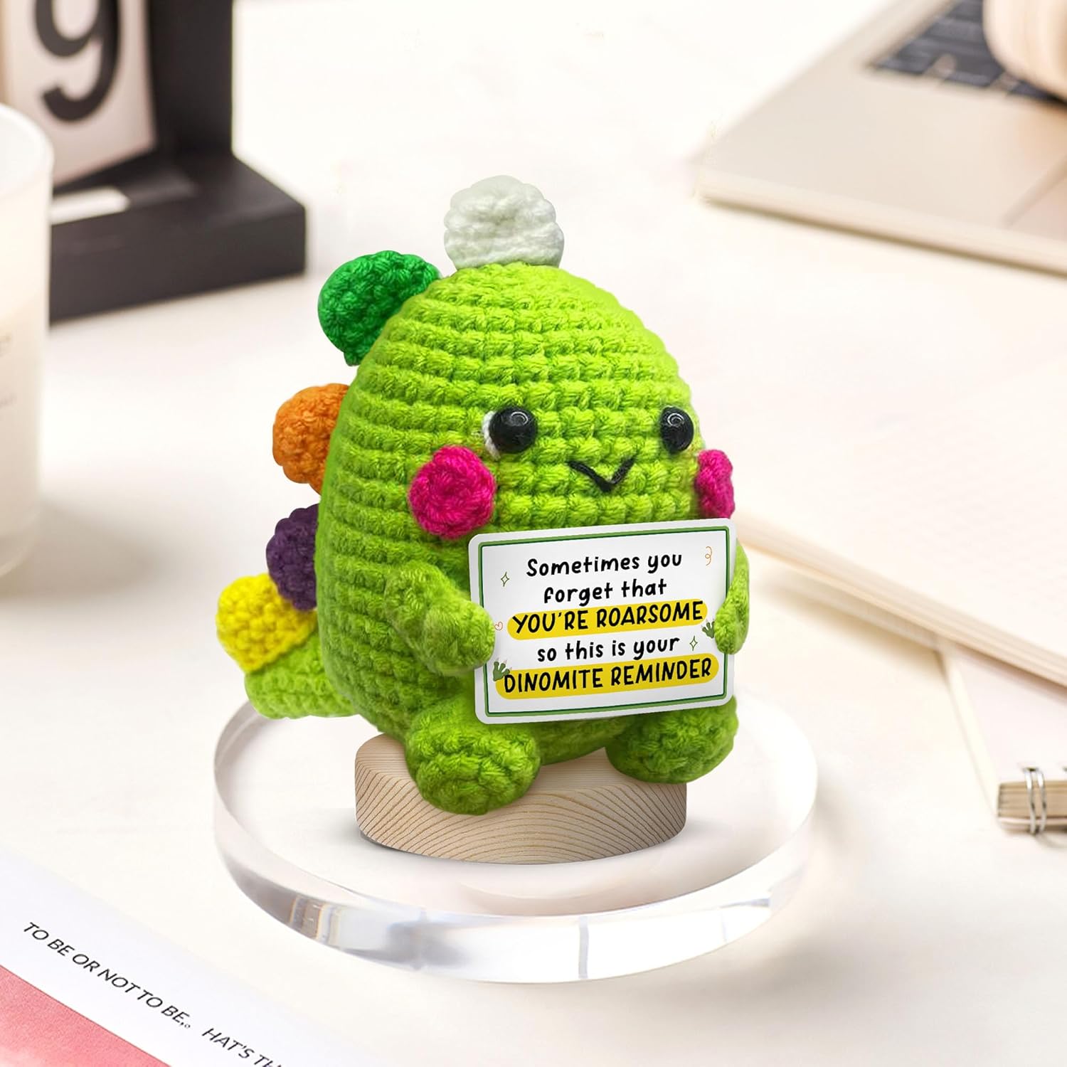 Handmade Crochet Dinosaur Gift for Couples Romantic Valentine Anniversary Birthday I Love You Gift for Him Her