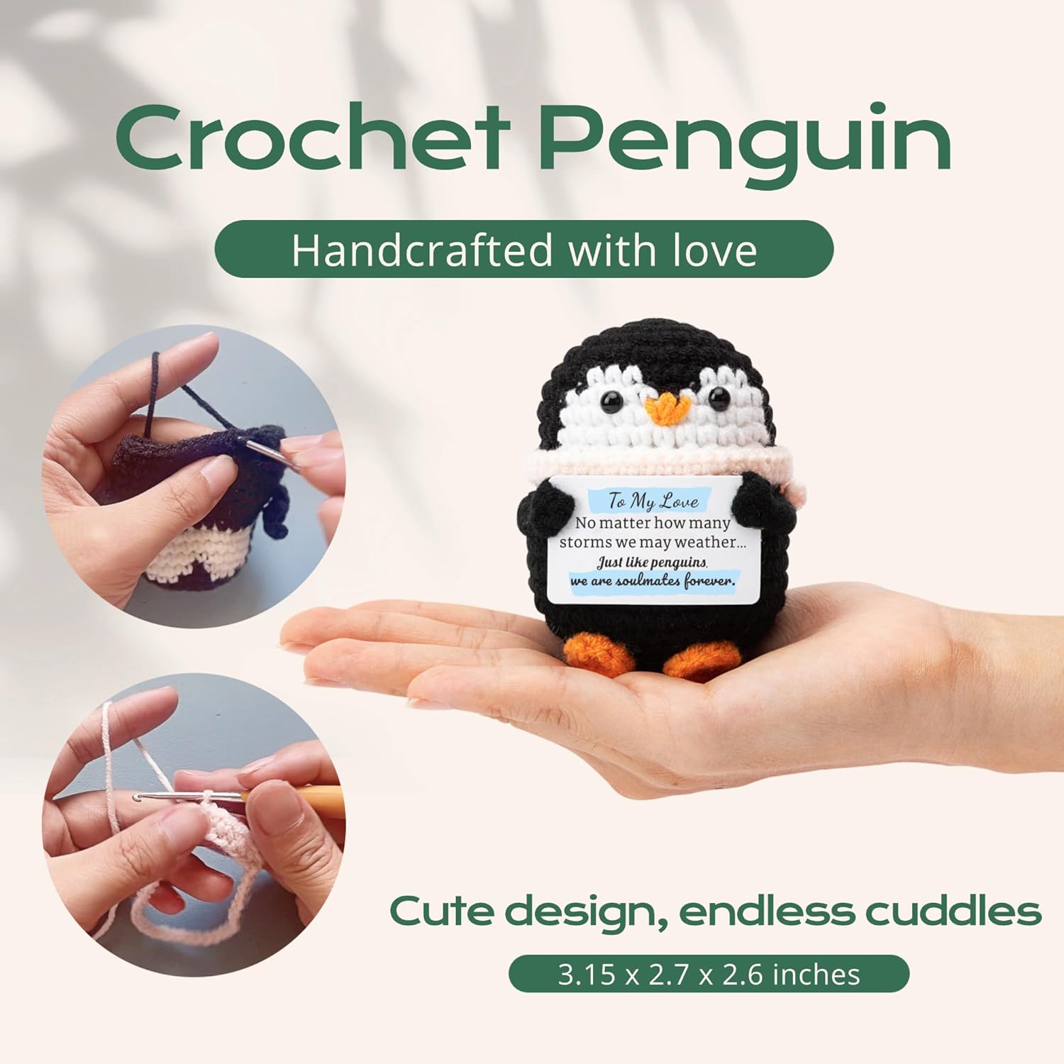 Crochet Penguin Romantic Gift for Couples Long Distance Anniversary Birthday I Love You Gift for Him Her