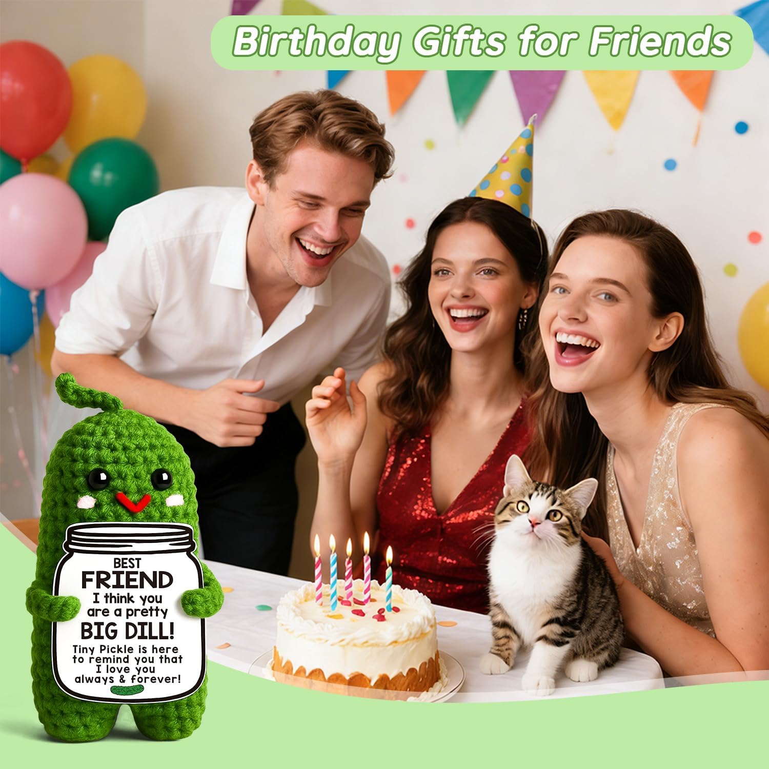 Handmade Crochet Pickle Romantic Gift for Couples Anniversary Birthday Wedding I Love You Gift for Him Her