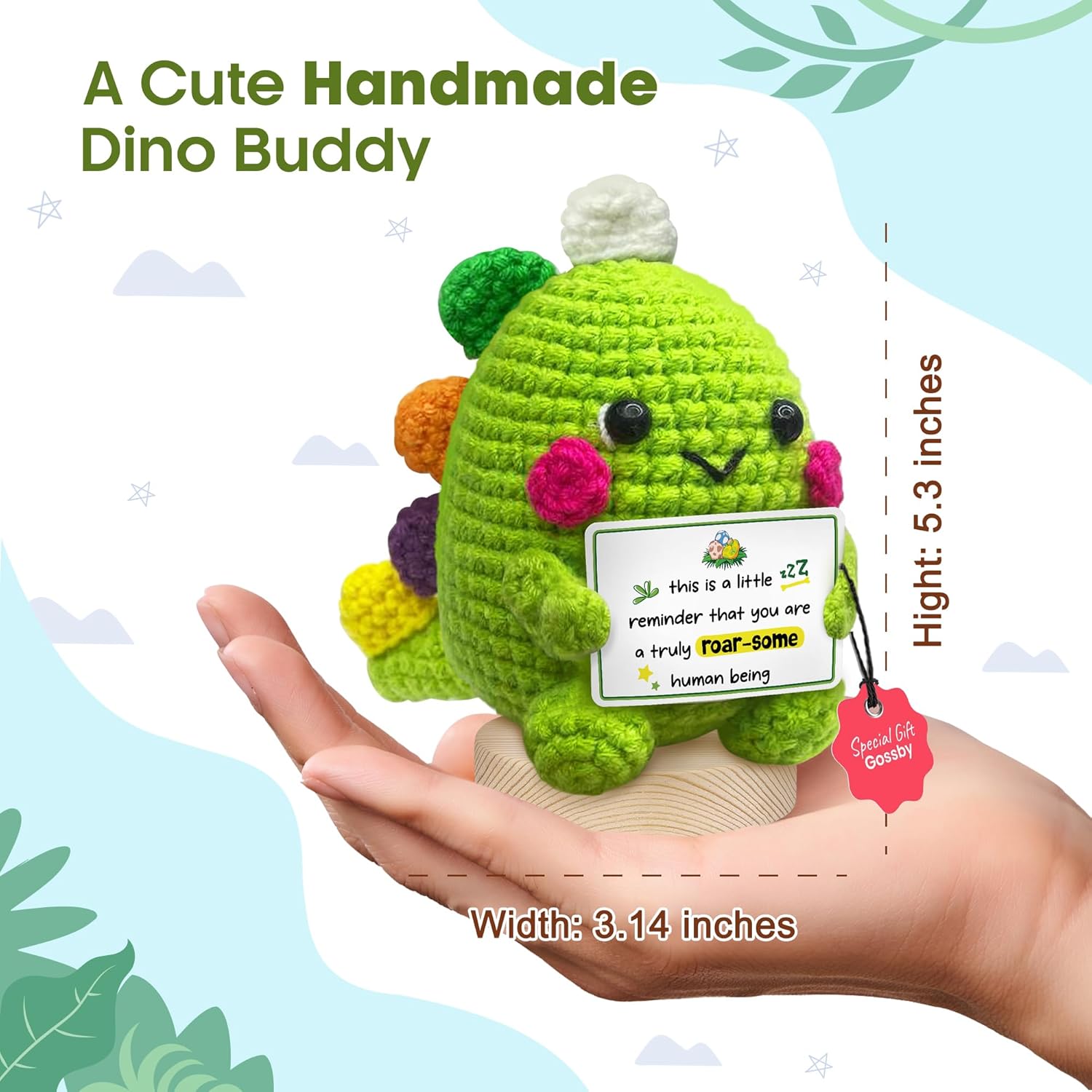 Handmade Crochet Dinosaur Gift for Couples Romantic Valentine Anniversary Birthday I Love You Gift for Him Her