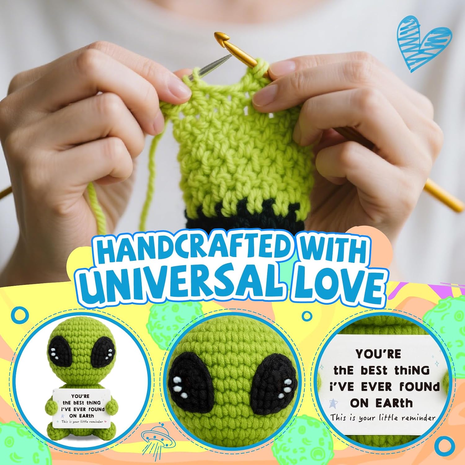 Crochet Alien Gift for Couples Funny Romantic Valentine Birthday Gift for Him Her Partner