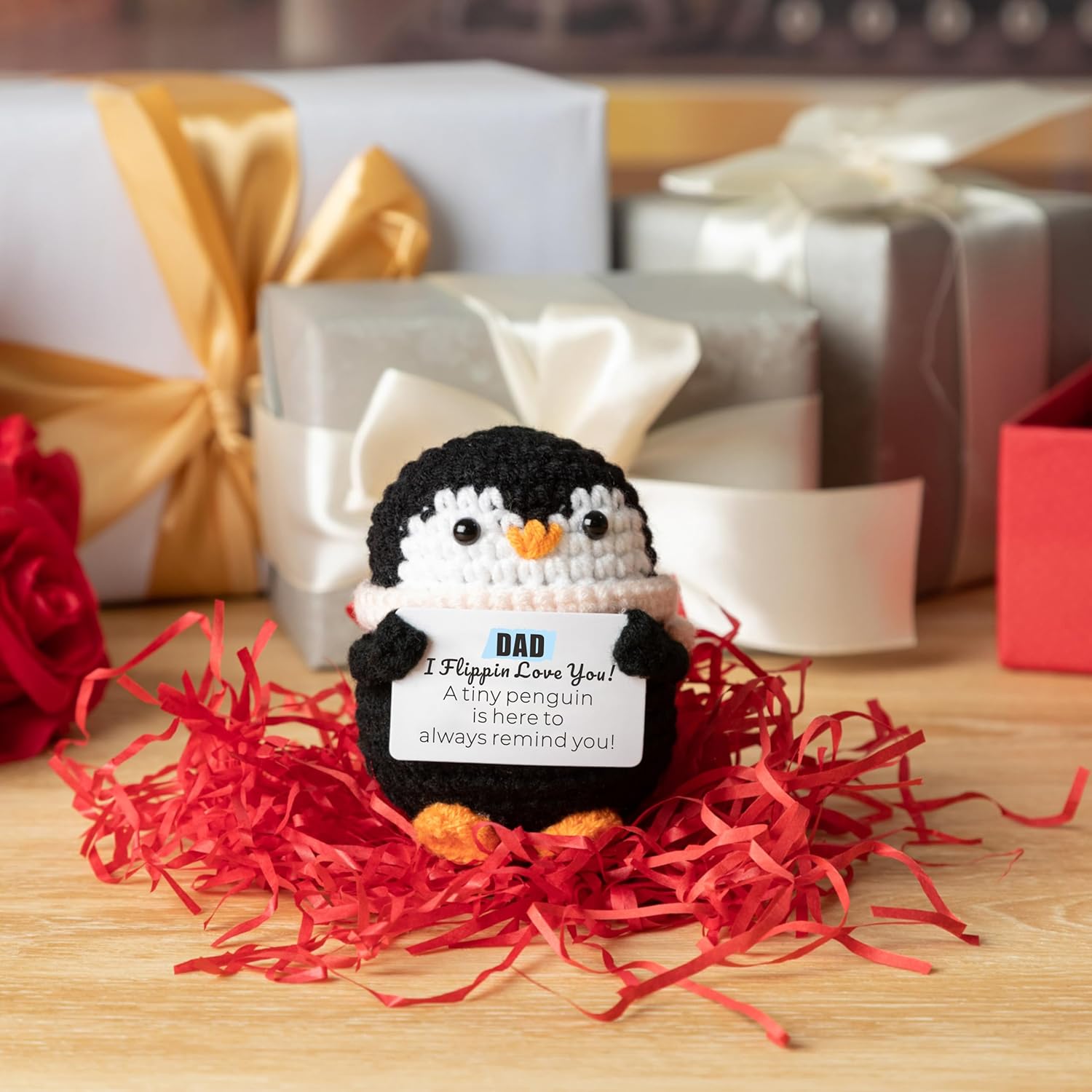 Crochet Penguin Romantic Gift for Couples Long Distance Anniversary Birthday I Love You Gift for Him Her