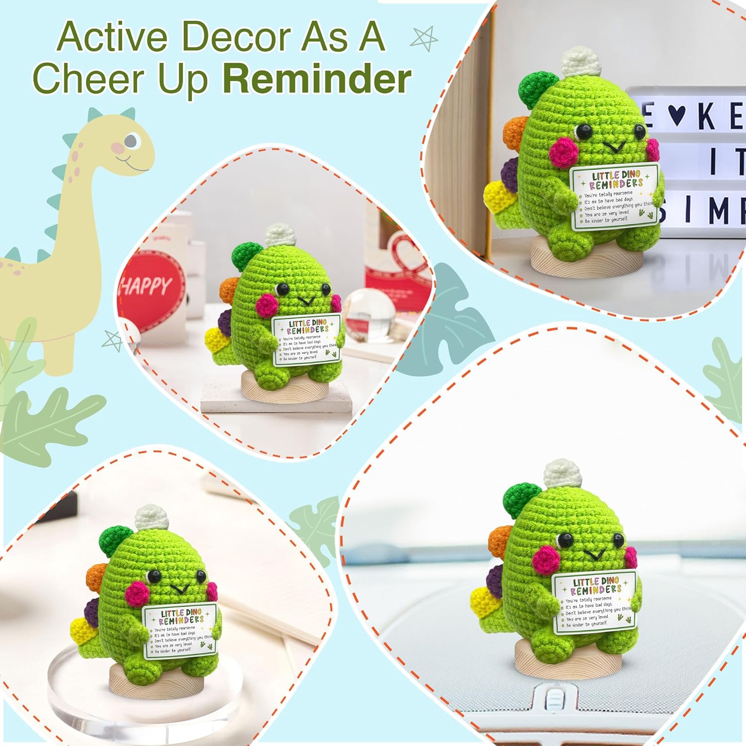 Handmade Crochet Dinosaur Gift for Couples Romantic Valentine Anniversary Birthday I Love You Gift for Him Her