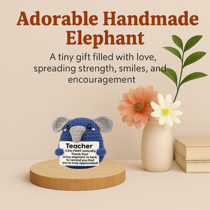 Handmade Crochet Elephant Emotional Support Gift for Couples Anniversary Birthday Valentine Gift for Him Her