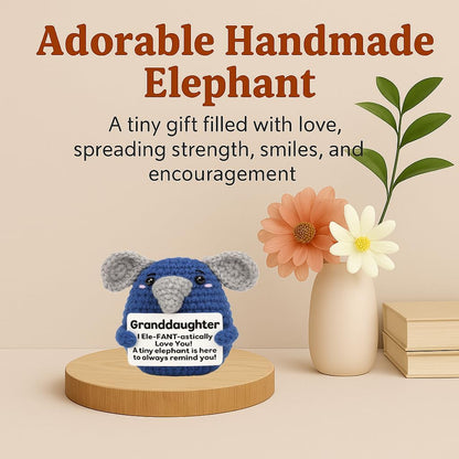 Handmade Crochet Elephant Emotional Support Gift for Couples Anniversary Birthday Valentine Gift for Him Her