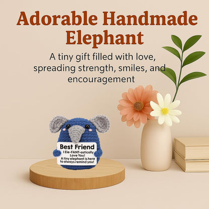 Handmade Crochet Elephant Emotional Support Gift for Couples Anniversary Birthday Valentine Gift for Him Her