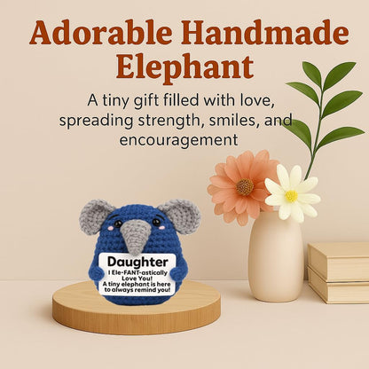 Handmade Crochet Elephant Emotional Support Gift for Couples Anniversary Birthday Valentine Gift for Him Her