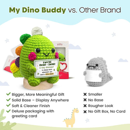 Handmade Crochet Dinosaur Gift for Couples Romantic Valentine Anniversary Birthday I Love You Gift for Him Her