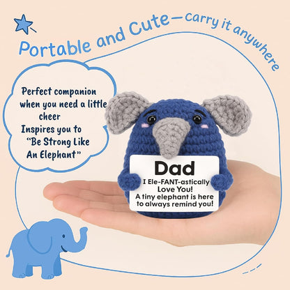 Handmade Crochet Elephant Emotional Support Gift for Couples Anniversary Birthday Valentine Gift for Him Her