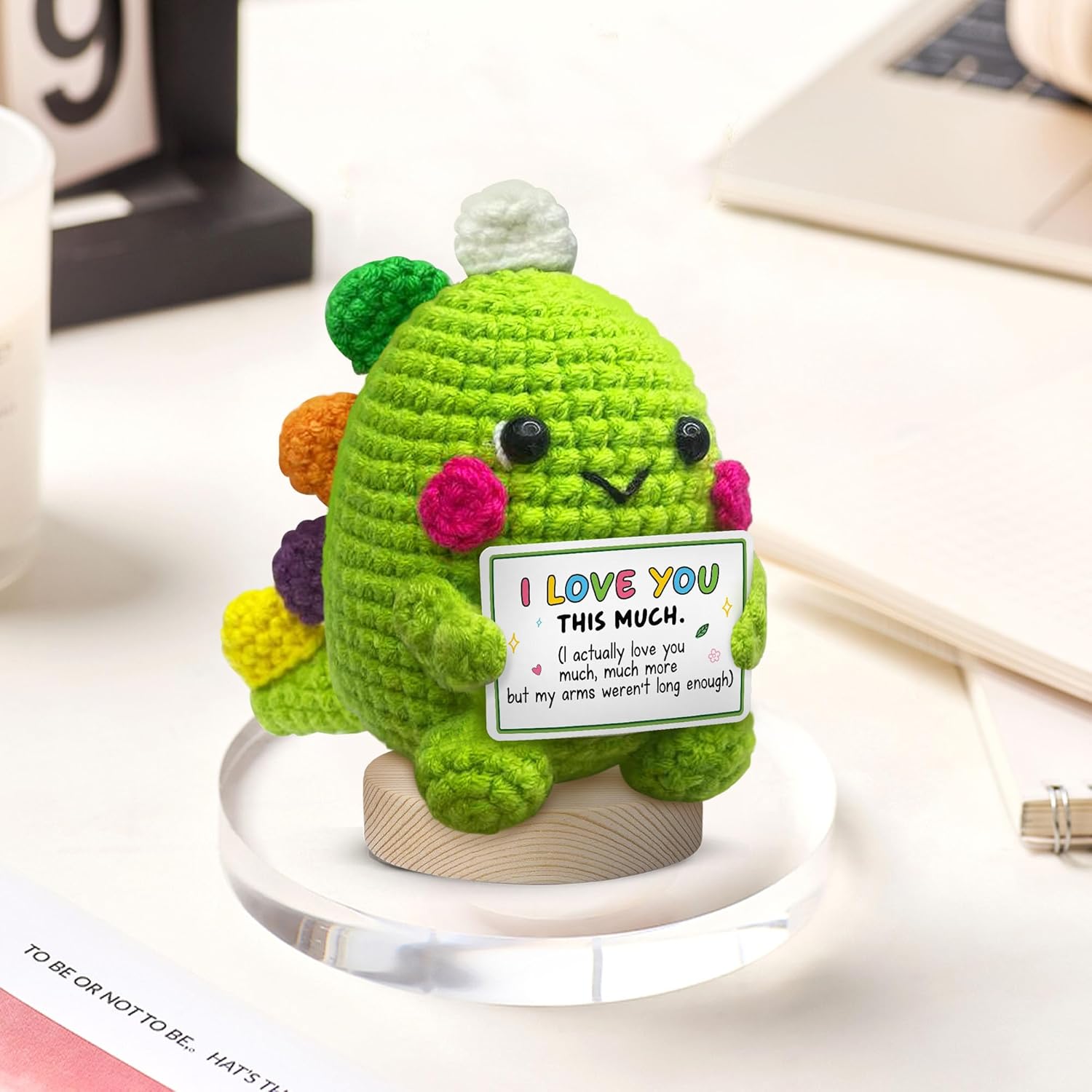 Handmade Crochet Dinosaur Gift for Couples Romantic Valentine Anniversary Birthday I Love You Gift for Him Her