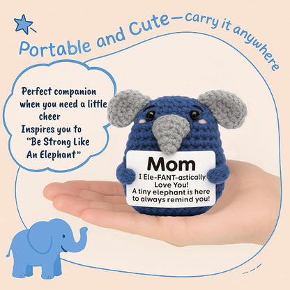 Handmade Crochet Elephant Emotional Support Gift for Couples Anniversary Birthday Valentine Gift for Him Her