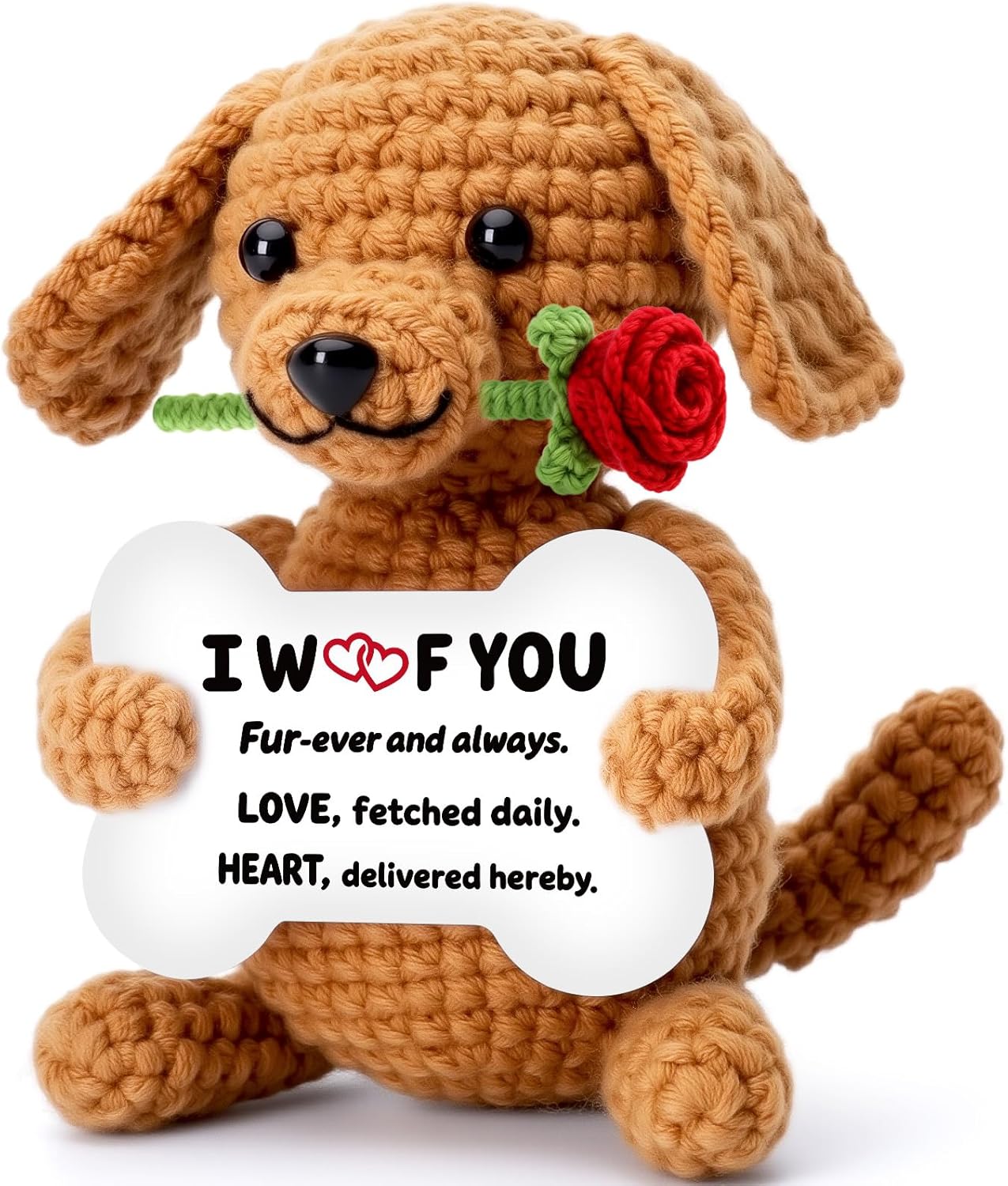 I Love You Gifts for Him Her Boyfriend Girlfriend Husband Wife Couples, Mothers Day Birthday Wedding for Men Women Romantic Cute, Small Funny Rose Dog Puppy