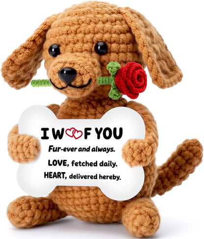 I Love You Gifts for Him Her Boyfriend Girlfriend Husband Wife Couples, Mothers Day Birthday Wedding for Men Women Romantic Cute, Small Funny Rose Dog Puppy