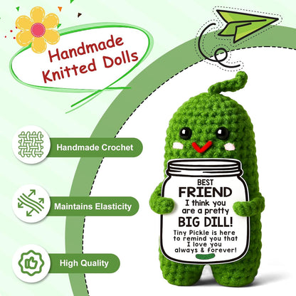 Handmade Crochet Pickle Romantic Gift for Couples Anniversary Birthday Wedding I Love You Gift for Him Her