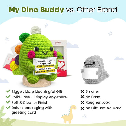 Handmade Crochet Dinosaur Gift for Couples Romantic Valentine Anniversary Birthday I Love You Gift for Him Her