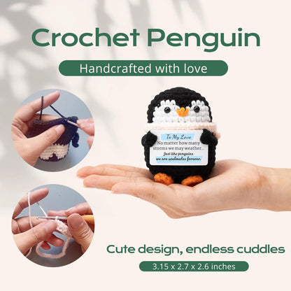 Crochet Penguin Romantic Gift for Couples Long Distance Anniversary Birthday I Love You Gift for Him Her