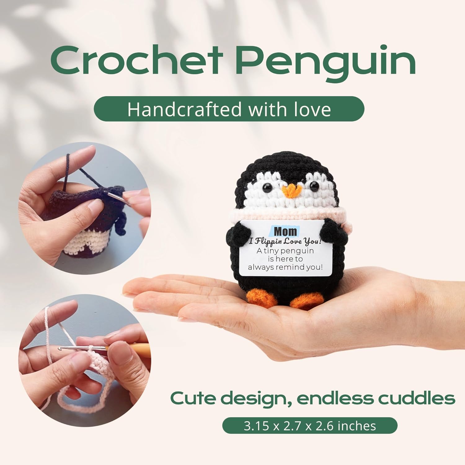 Crochet Penguin Romantic Gift for Couples Long Distance Anniversary Birthday I Love You Gift for Him Her