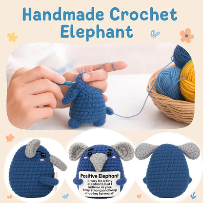 Handmade Crochet Elephant Emotional Support Gift for Couples Anniversary Birthday Valentine Gift for Him Her