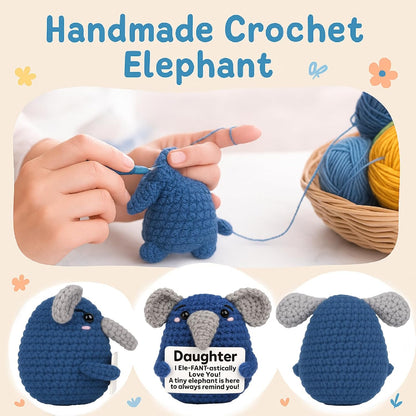 Handmade Crochet Elephant Emotional Support Gift for Couples Anniversary Birthday Valentine Gift for Him Her