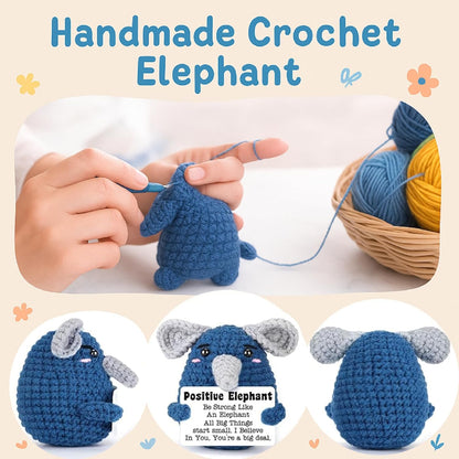 Handmade Crochet Elephant Emotional Support Gift for Couples Anniversary Birthday Valentine Gift for Him Her