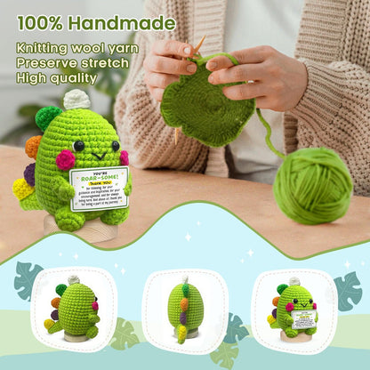 Handmade Crochet Dinosaur Gift for Couples Romantic Valentine Anniversary Birthday I Love You Gift for Him Her
