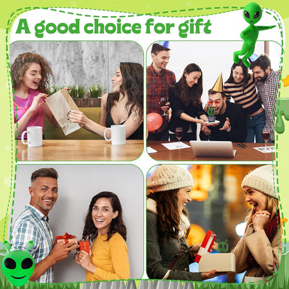 Handmade Crochet Alien Plush with Encouraging Card Gift for Friends Family Teachers and Sci Fi Fans