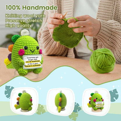 Handmade Crochet Dinosaur Gift for Couples Romantic Valentine Anniversary Birthday I Love You Gift for Him Her