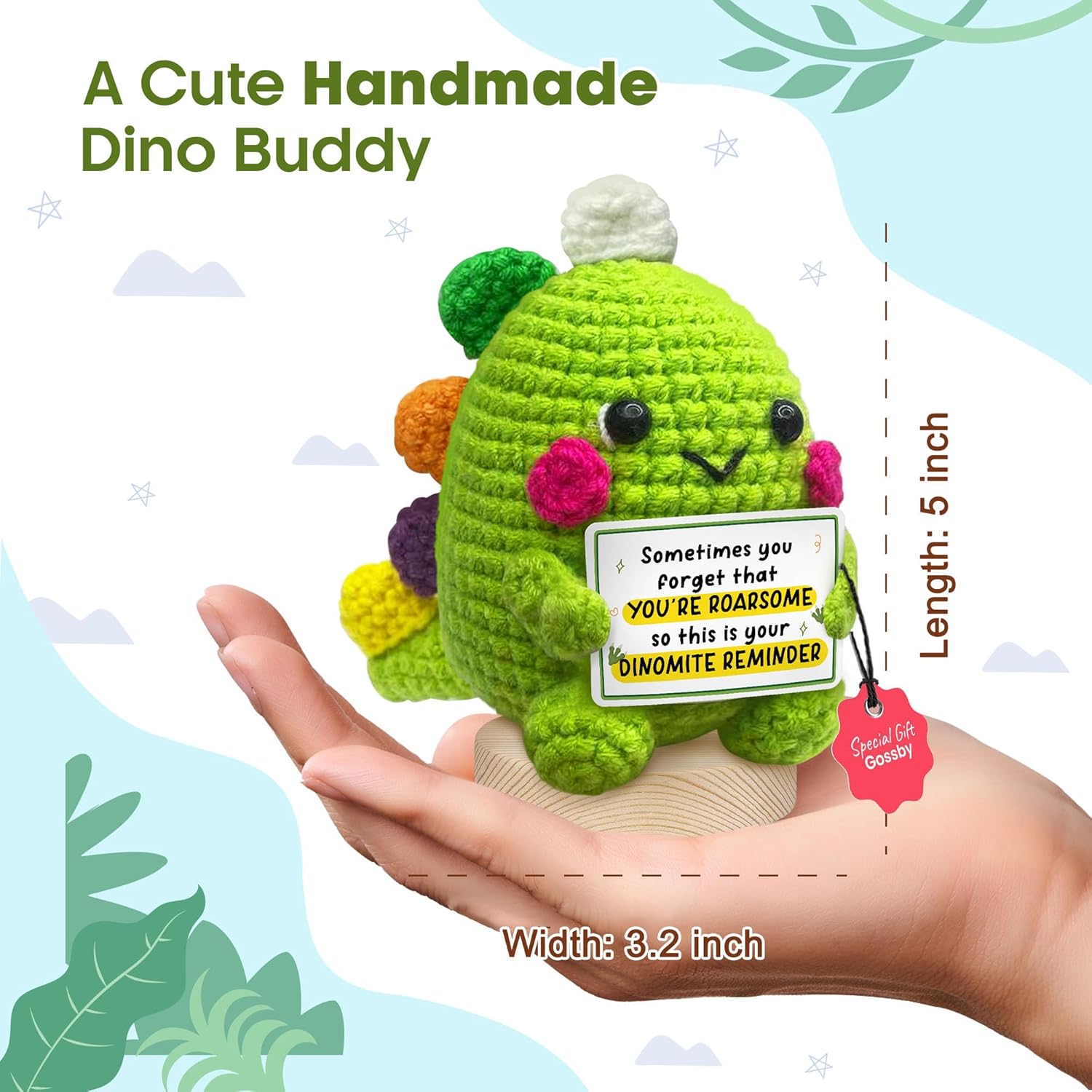 Handmade Crochet Dinosaur Gift for Couples Romantic Valentine Anniversary Birthday I Love You Gift for Him Her