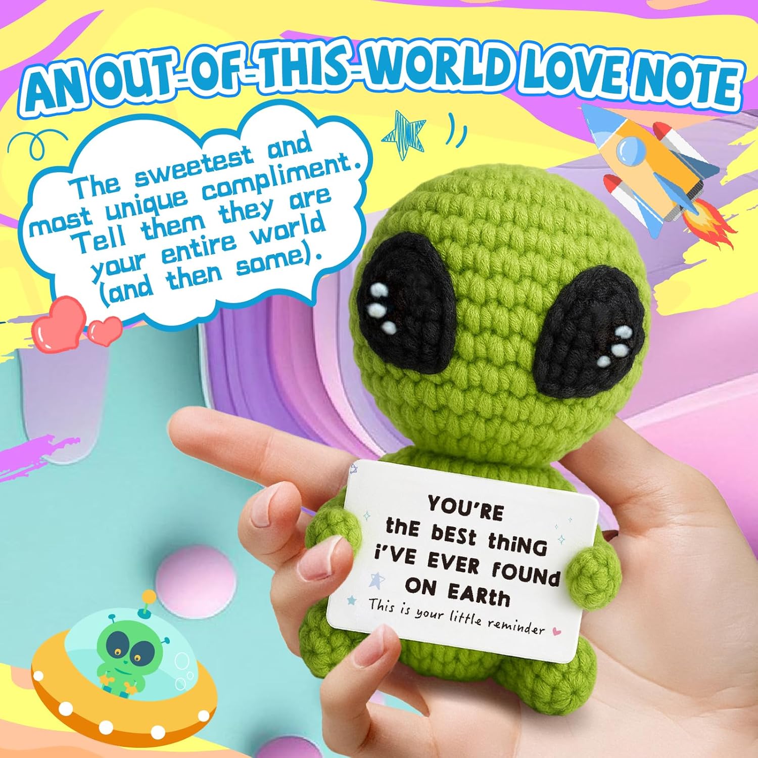 Crochet Alien Gift for Couples Funny Romantic Valentine Birthday Gift for Him Her Partner