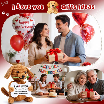 Romantic Cute Dog Rose Gift for Couples Valentine Birthday Wedding Mother’s Day Gift for Him Her