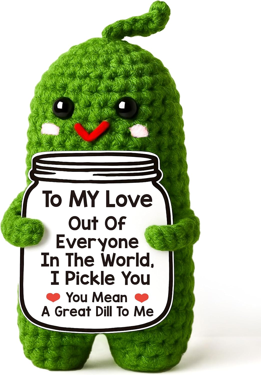 MAMAGIFTREE Gifts for Him Her Boyfriend Girlfriend, Handmade Crochet Pickle to My Love Anniversary Birthday Gifts for Women Men, I Love You Wedding Romantic Gift for Wife Husband Couples